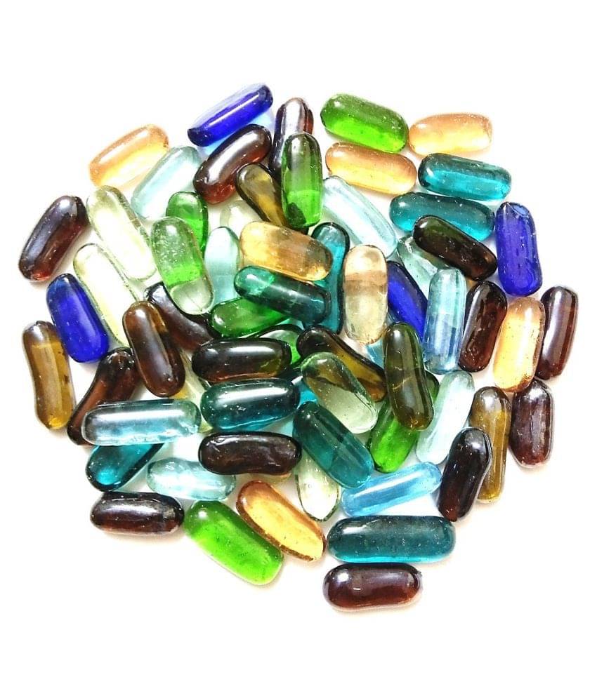 DS Multi-colored Capsule Glass Pebbles/gravels/stone/beads for Aquarium, table, vase, fountain, Approx 65 Piece DS Multi-colored Capsule Glass Pebbles/gravels/stone/beads for Aquarium, table, vase, fountain, Approx 65 Piece