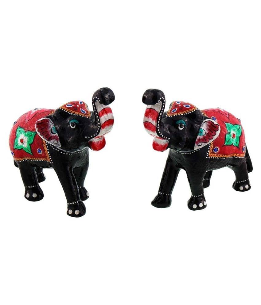     			Nishtha Creations Multicolour Paper Mache Decorative Elephant - Pack of 1