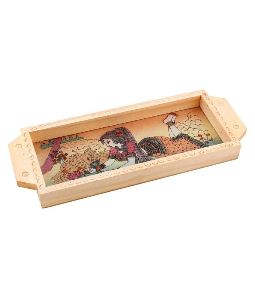 Nishtha Creations Multicolour Wood Trays - Pack of 1 Nishtha Creations Multicolour Wood Trays - Pack of 1
