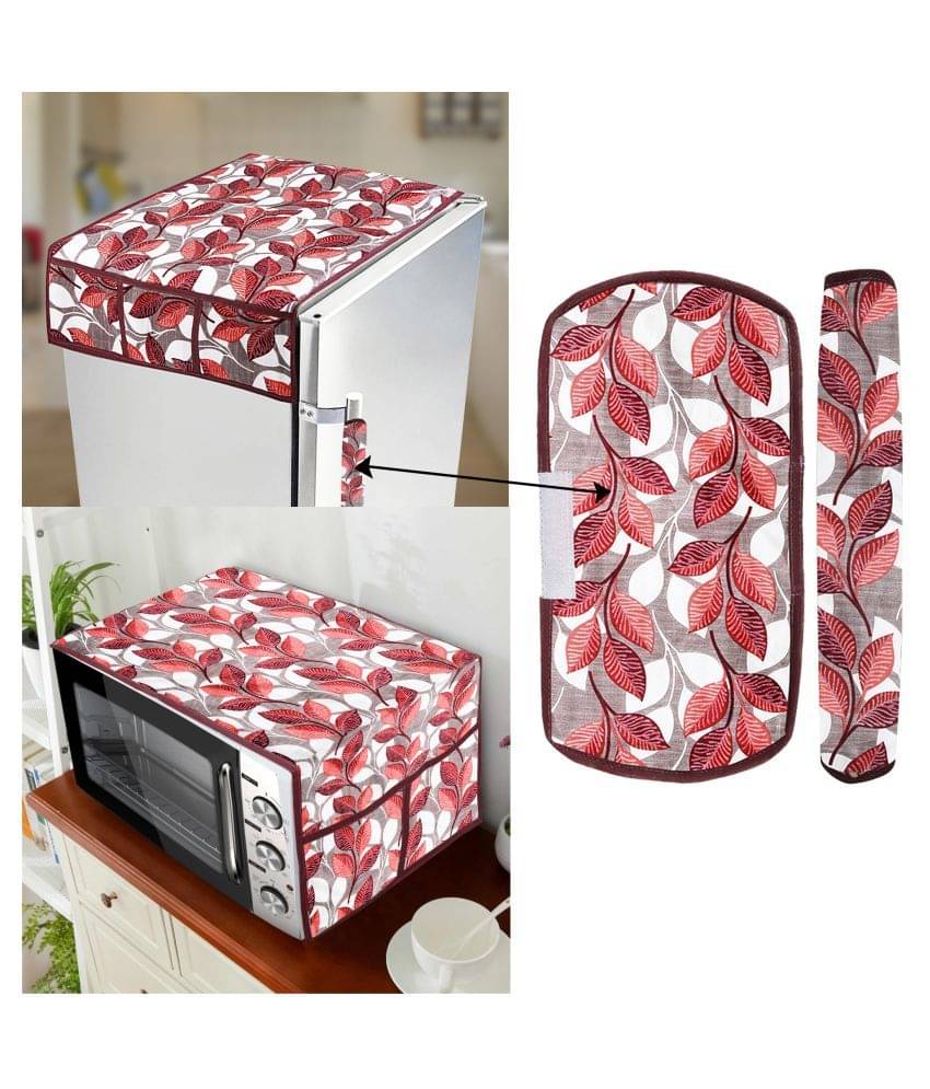 E-Retailer Set of 4 Polyester Pink Fridge Top Cover E-Retailer Set of 4 Polyester Pink Fridge Top Cover