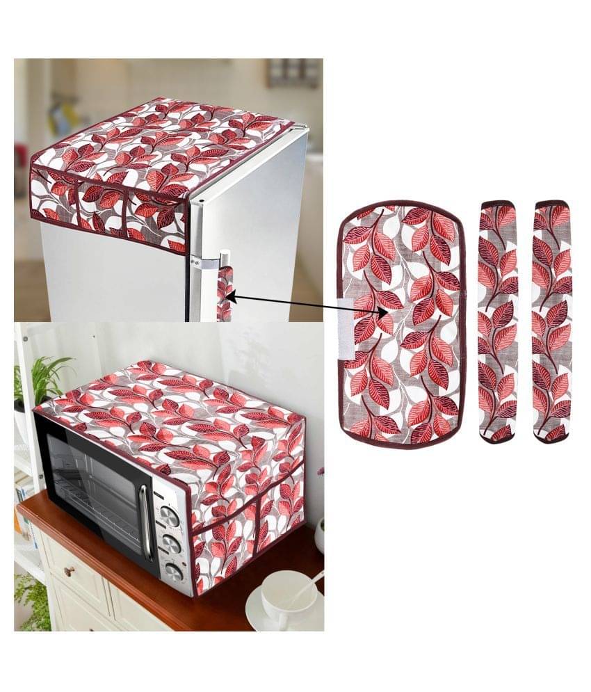 E-Retailer Set of 5 Polyester Pink Fridge Top Cover E-Retailer Set of 5 Polyester Pink Fridge Top Cover