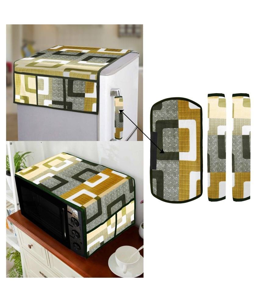 E-Retailer Set of 5 Polyester Green Fridge Top Cover E-Retailer Set of 5 Polyester Green Fridge Top Cover