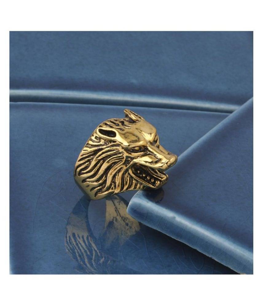 SILVER SHINE Gold Plated Designer Stylish Different look Ring For Men Boys     			SILVER SHINE Gold Plated Designer Stylish Different look Ring For Men Boys