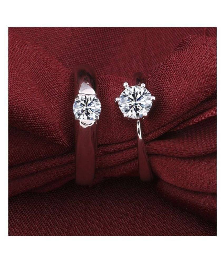 SILVERSHINE Silverplated Elegant LOVE Solitaire His and Her Adjustable proposal Diamond couple ring For Men And Women Jewellery     			SILVERSHINE Silverplated Elegant LOVE Solitaire His and Her Adjustable proposal Diamond couple ring For Men And Women Jewellery