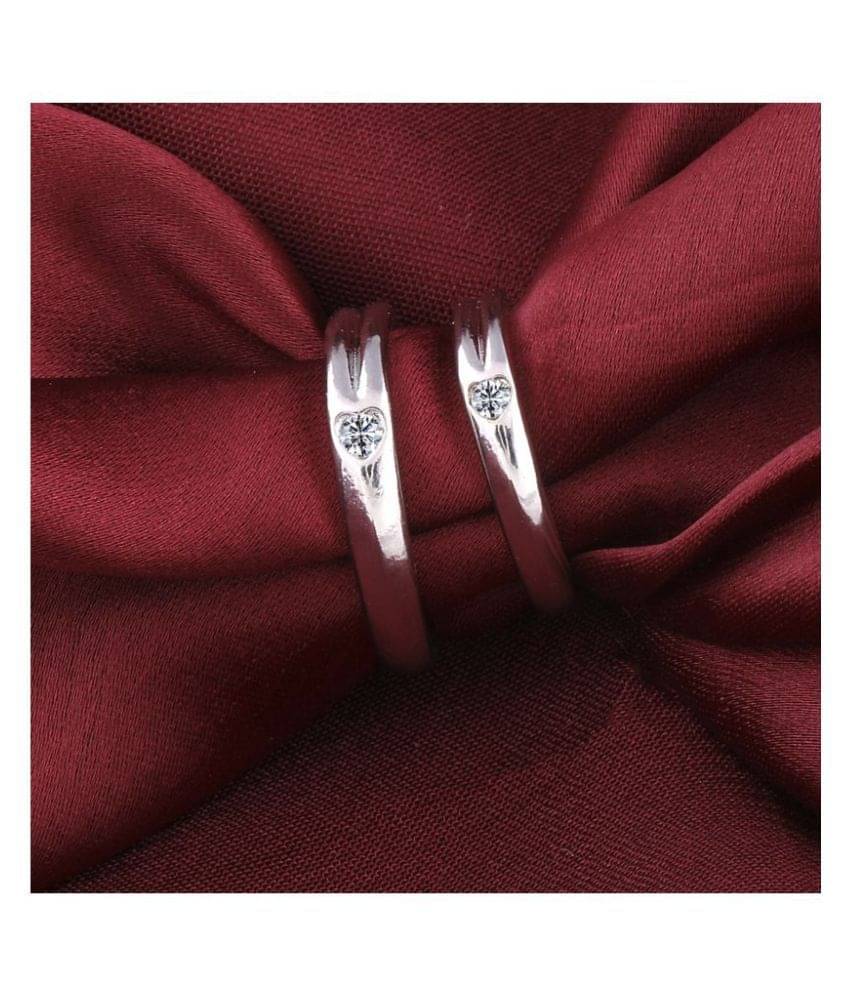SILVERSHINE Silverplated Elegant Solitaire His and Her Adjustable Proposal Couple Ring for Men and Women Jewellery SILVERSHINE Silverplated Elegant Solitaire His and Her Adjustable Proposal Couple Ring for Men and Women Jewellery