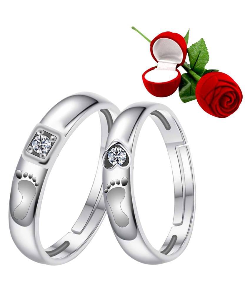 Silver Shine - Silver Couple Ring (Pack of 1) Silver Shine - Silver Couple Ring (Pack of 1)