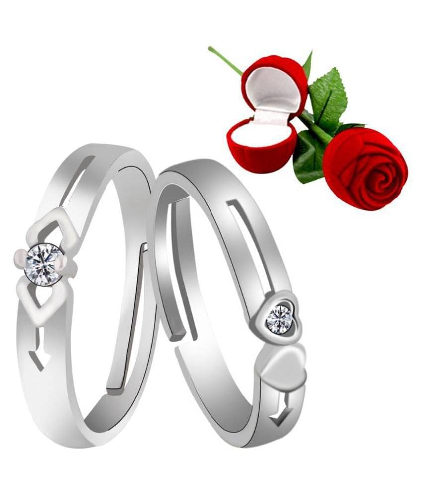 Silver Shine - Silver Couple Ring (Pack of 1) Silver Shine - Silver Couple Ring (Pack of 1)