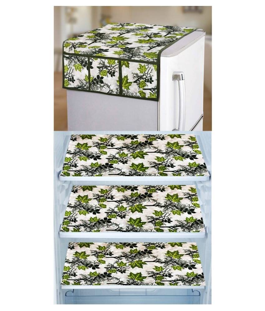     			E-Retailer Set of 4 PVC Green Fridge Top Cover