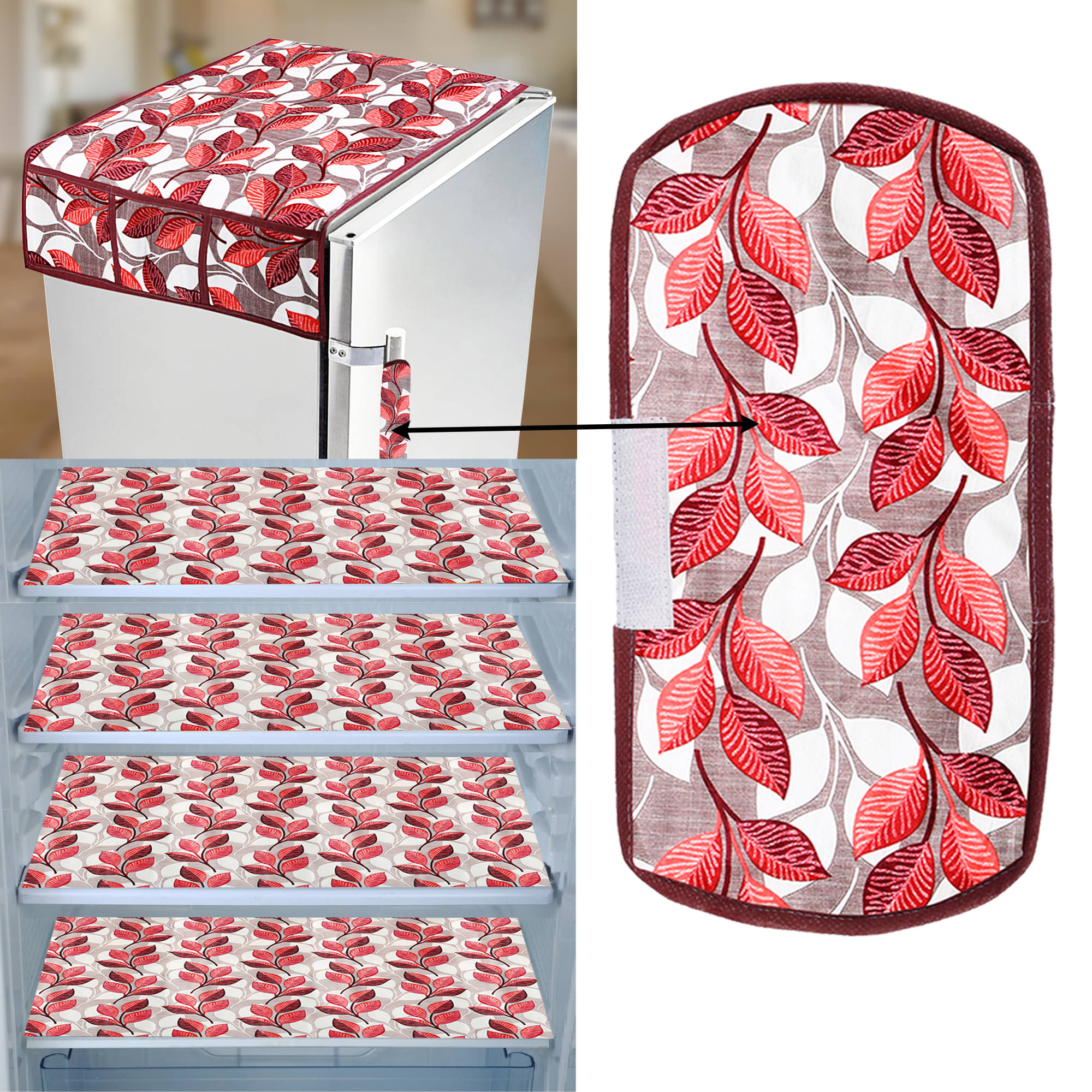     			E-Retailer Set of 6 PVC Pink Fridge Top Cover