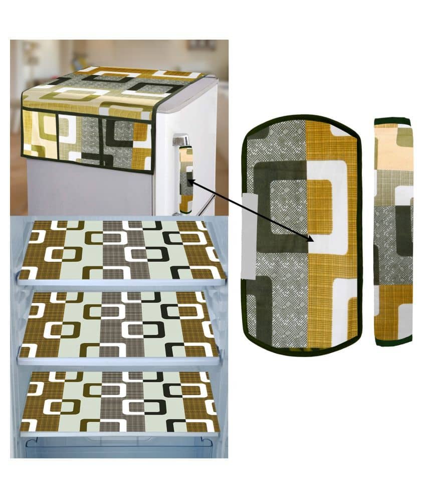 E-Retailer Set of 6 PVC Green Fridge Top Cover