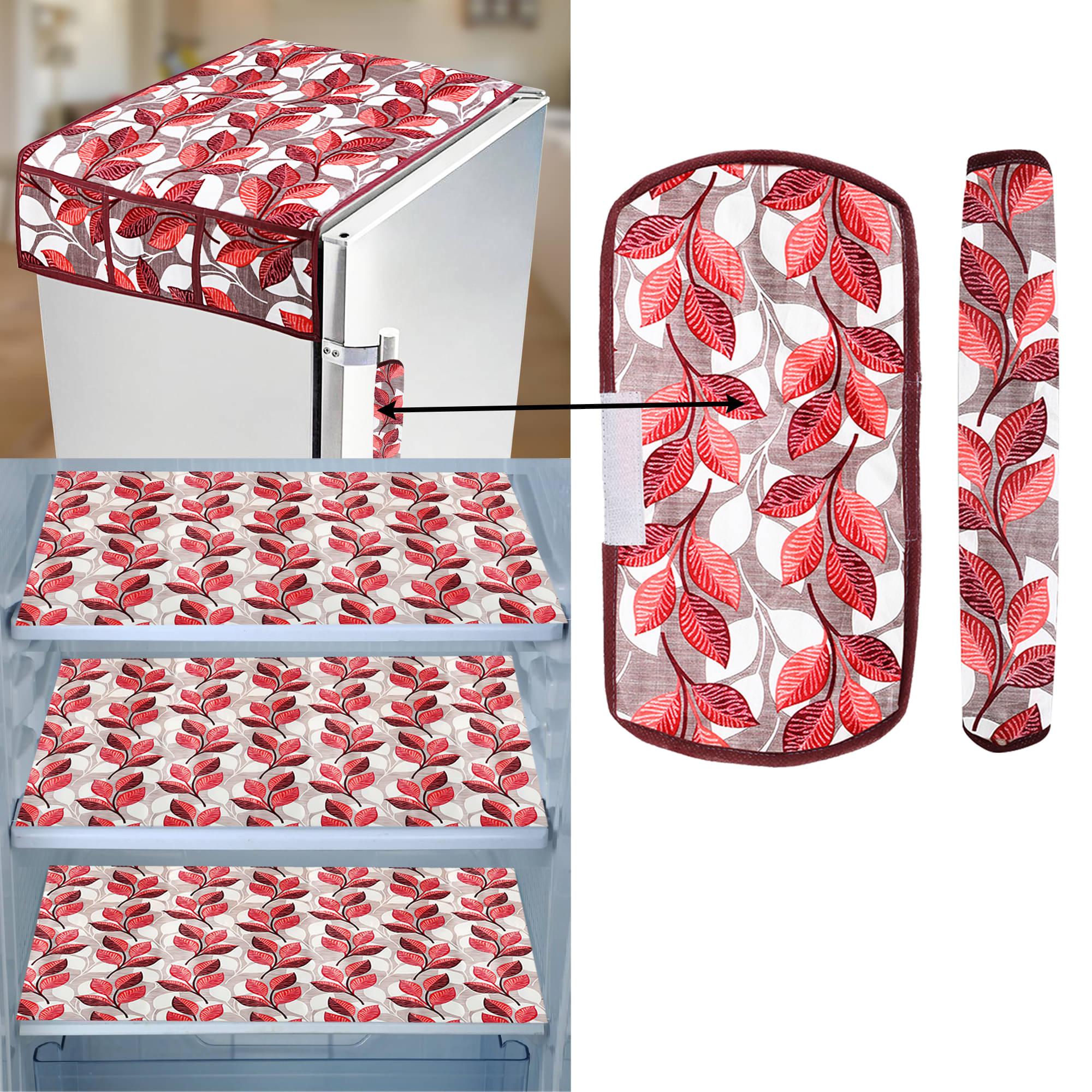 E-Retailer Set of 6 PVC Pink Fridge Top Cover E-Retailer Set of 6 PVC Pink Fridge Top Cover