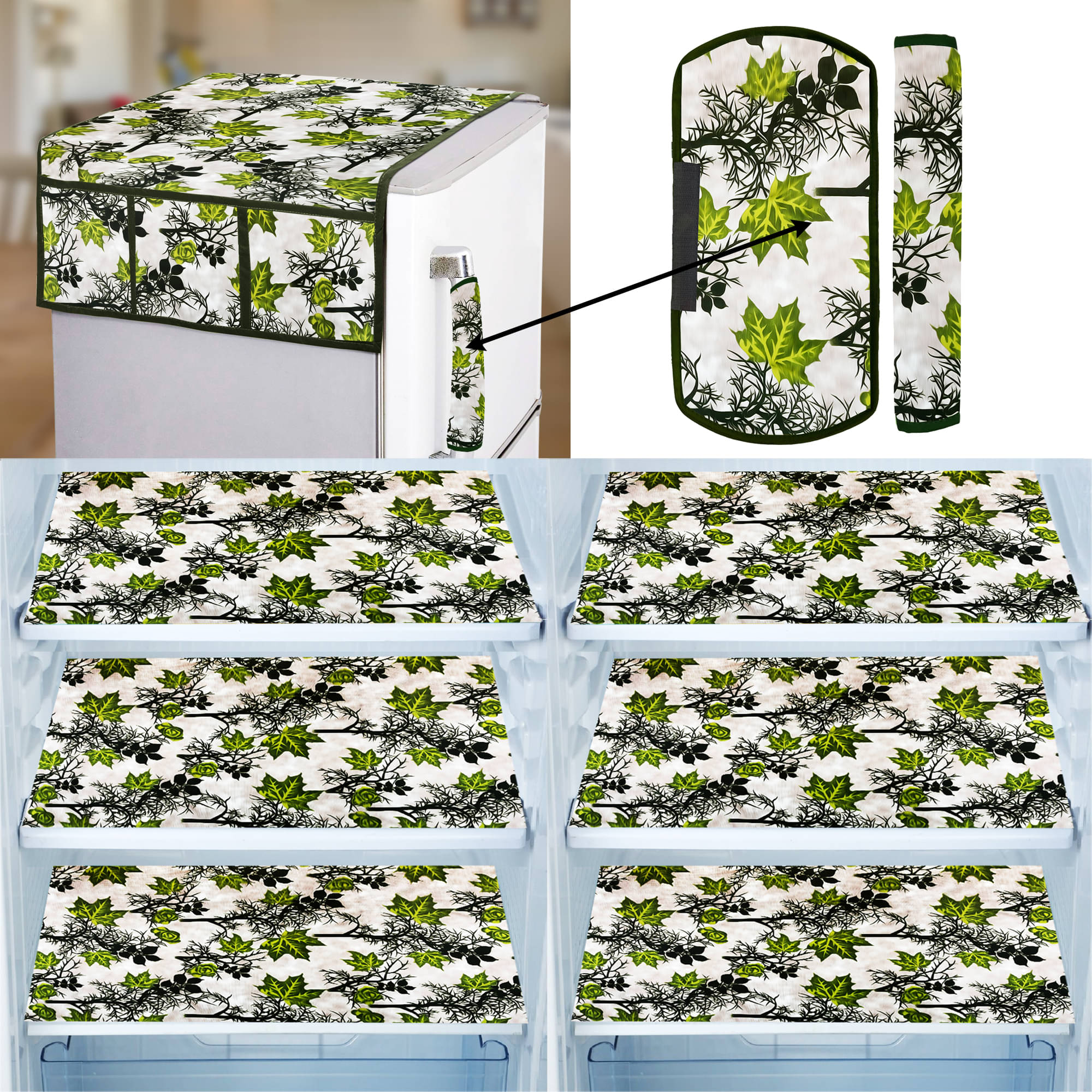 E-Retailer - Green PVC Fridge Top Cover (Pack of 9) E-Retailer - Green PVC Fridge Top Cover (Pack of 9)
