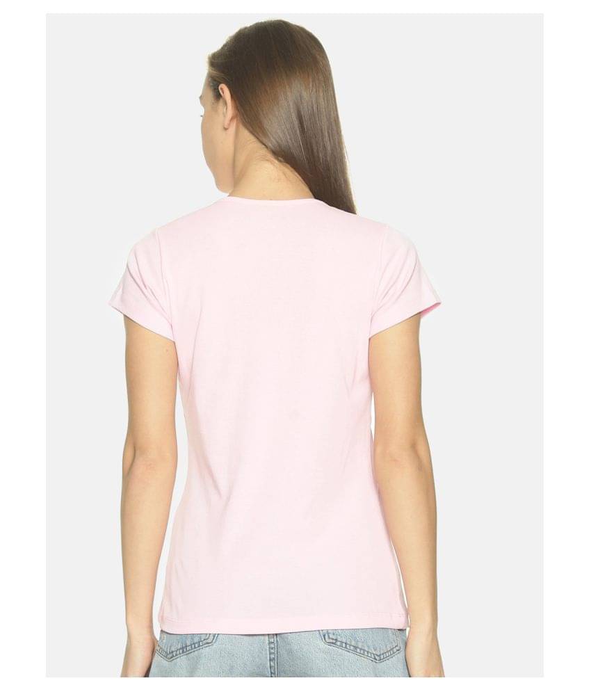 femea Women Cotton Regular Fit Round Neck T-Shirt ( Pink ) femea Women Cotton Regular Fit Round Neck T-Shirt ( Pink )