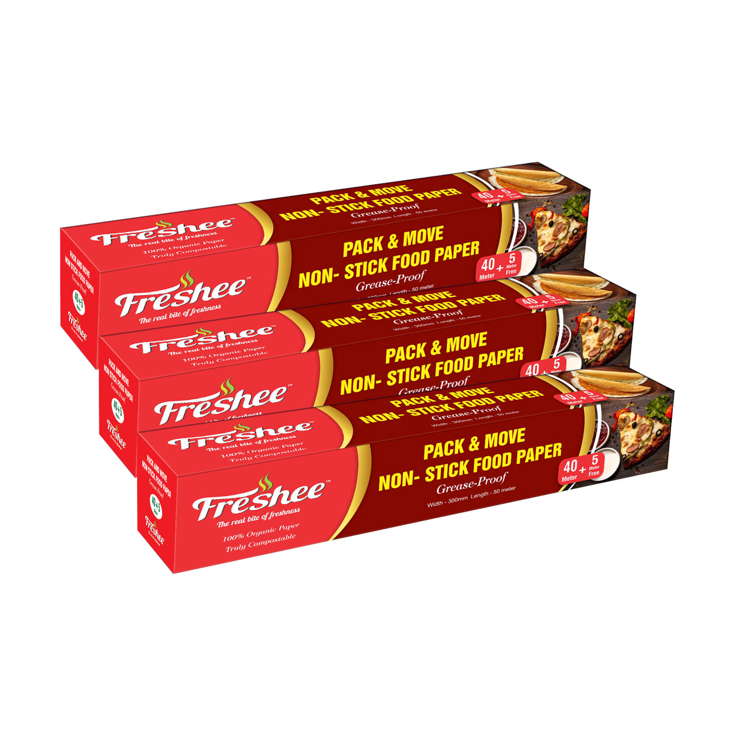     			Freshee 45 Meter Greaseproof Paper Pack of 3