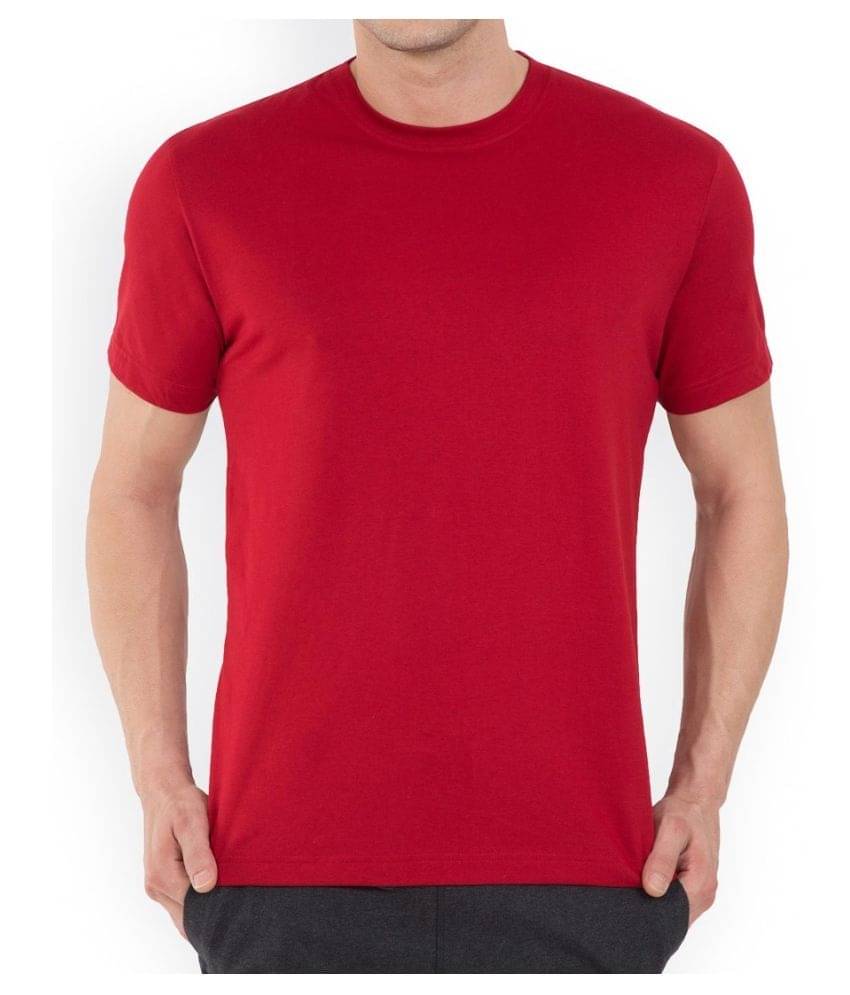 SKYRISE Pack of 1 Cotton Slim Fit Men's T-Shirt ( Red )     			SKYRISE Pack of 1 Cotton Slim Fit Men's T-Shirt ( Red )