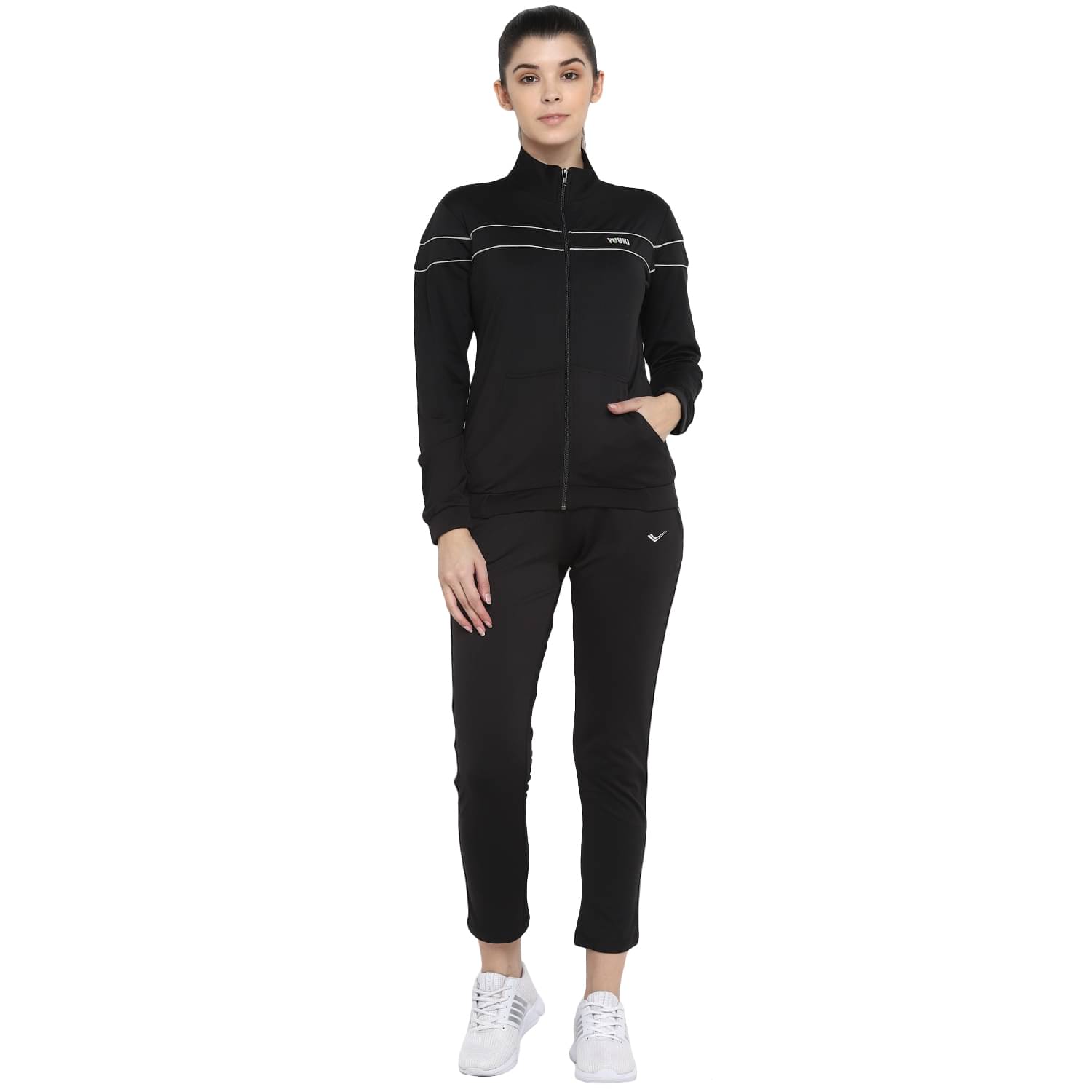 YUUKI Black Polyester Color Blocking Tracksuit YUUKI Black Polyester Color Blocking Tracksuit