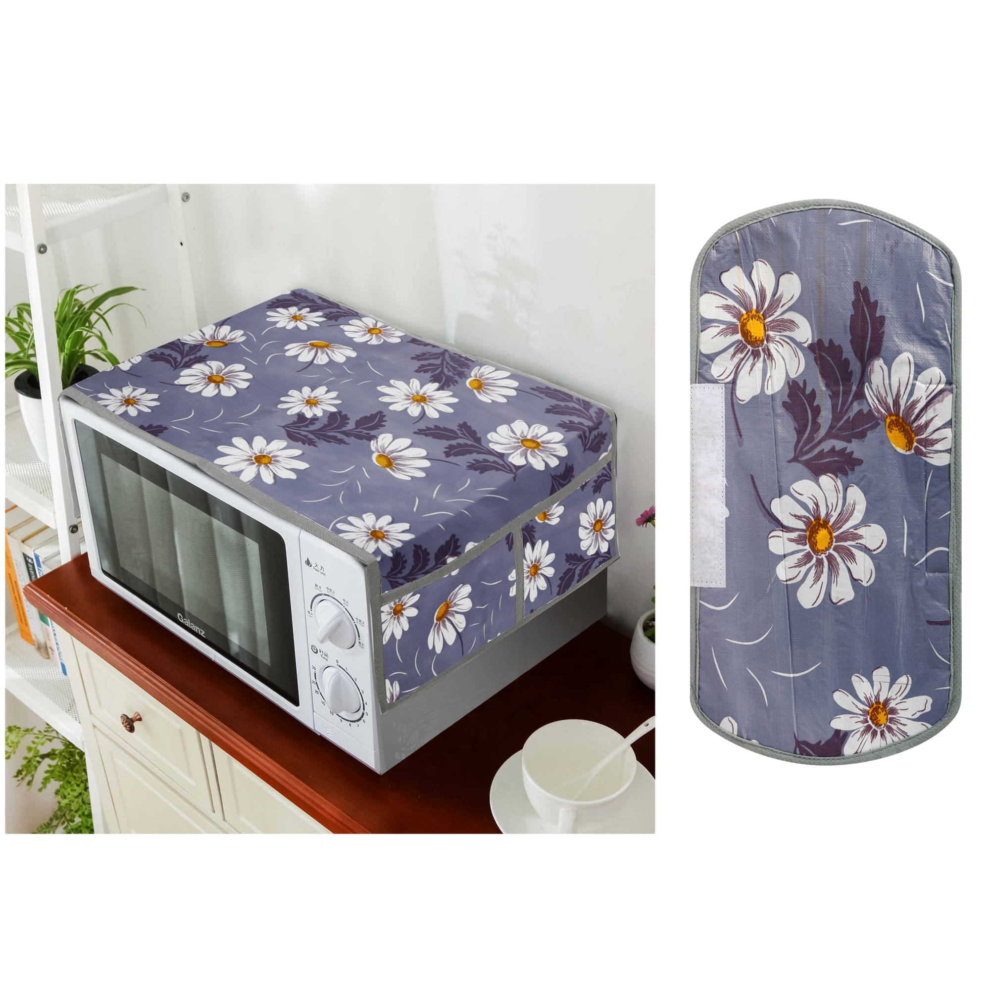 E-Retailer Set of 2 PVC Gray Microwave Oven Cover - E-Retailer Set of 2 PVC Gray Microwave Oven Cover -
