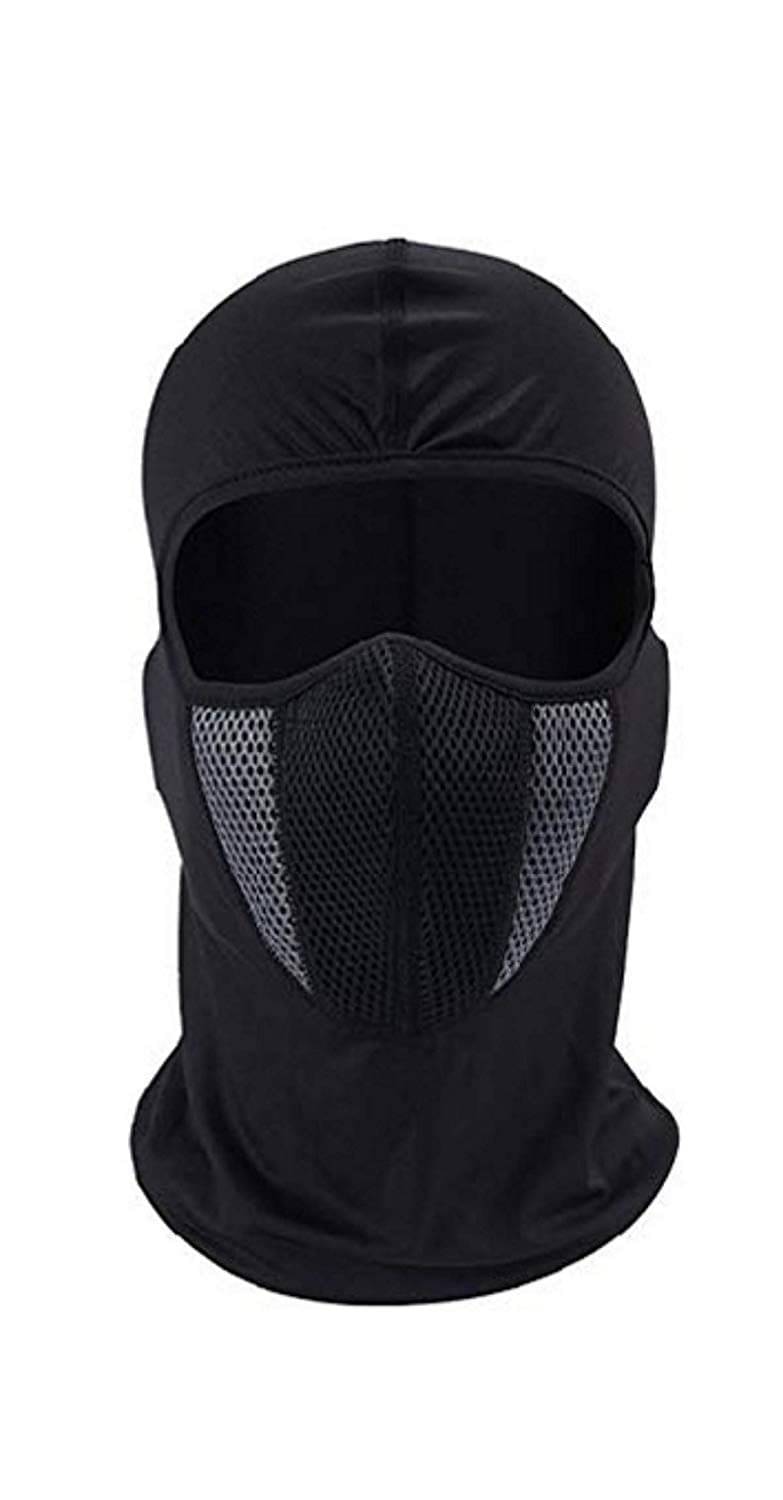 Unisex Full Face mask Breathable Cotton Balaclava Black/Grey (FreeSize) Unisex Full Face mask Breathable Cotton Balaclava Black/Grey (FreeSize)