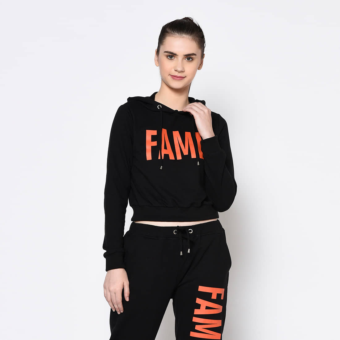 Rigo Cotton - Fleece Black Hooded Sweatshirt