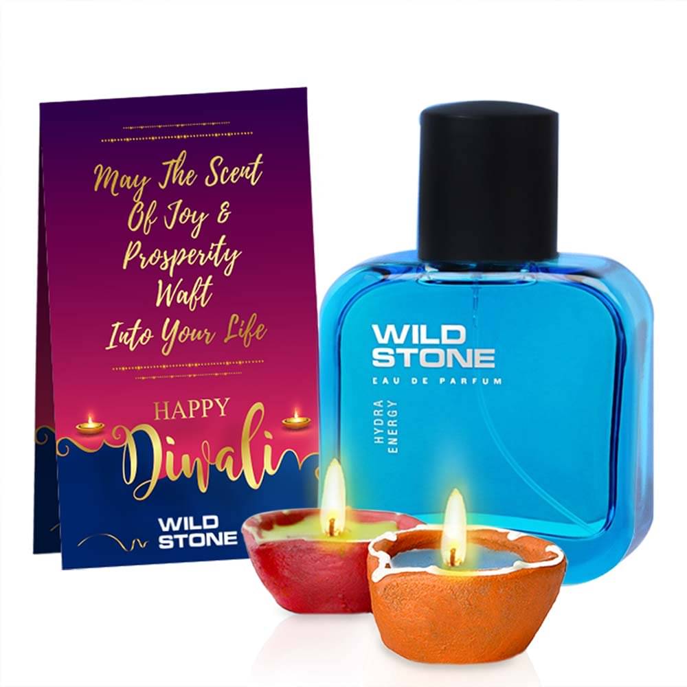     			Wild Stone Hydra Energy Perfume 50ml with 2 Diya Combo Set (Set of 3)