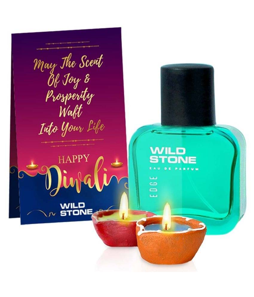     			Wild Stone Edge Perfume 50ml with 2 Diya Combo Set (Set of 3)