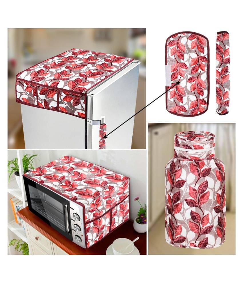 E-Retailer Set of 5 Polyester Pink Fridge Top Cover E-Retailer Set of 5 Polyester Pink Fridge Top Cover