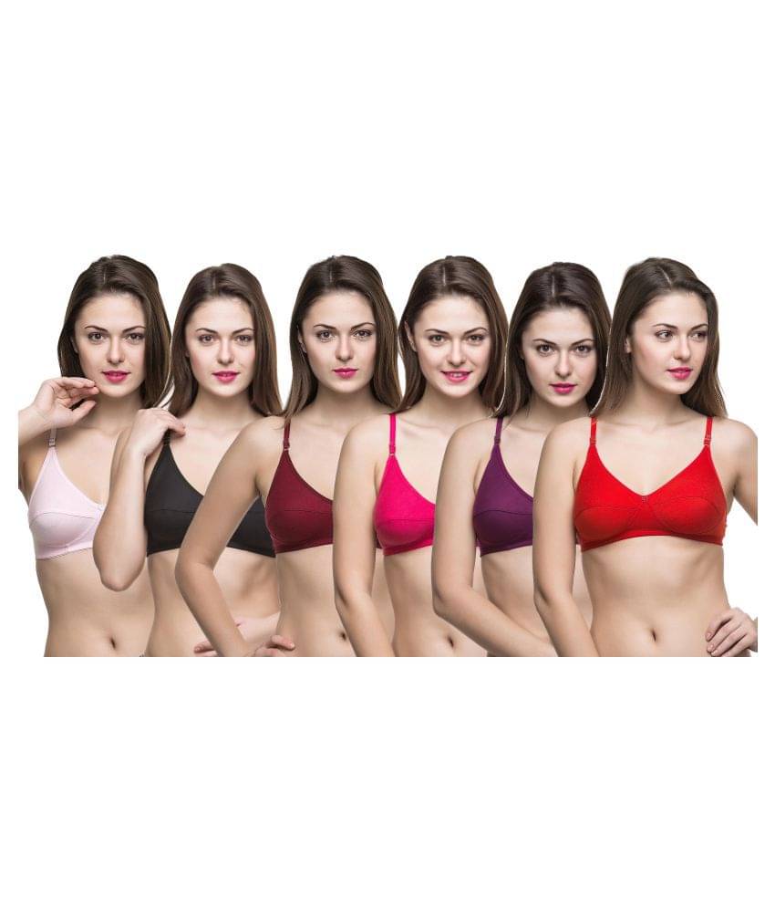     			DOCARE Cotton Lycra Everyday Bra - Multi Color