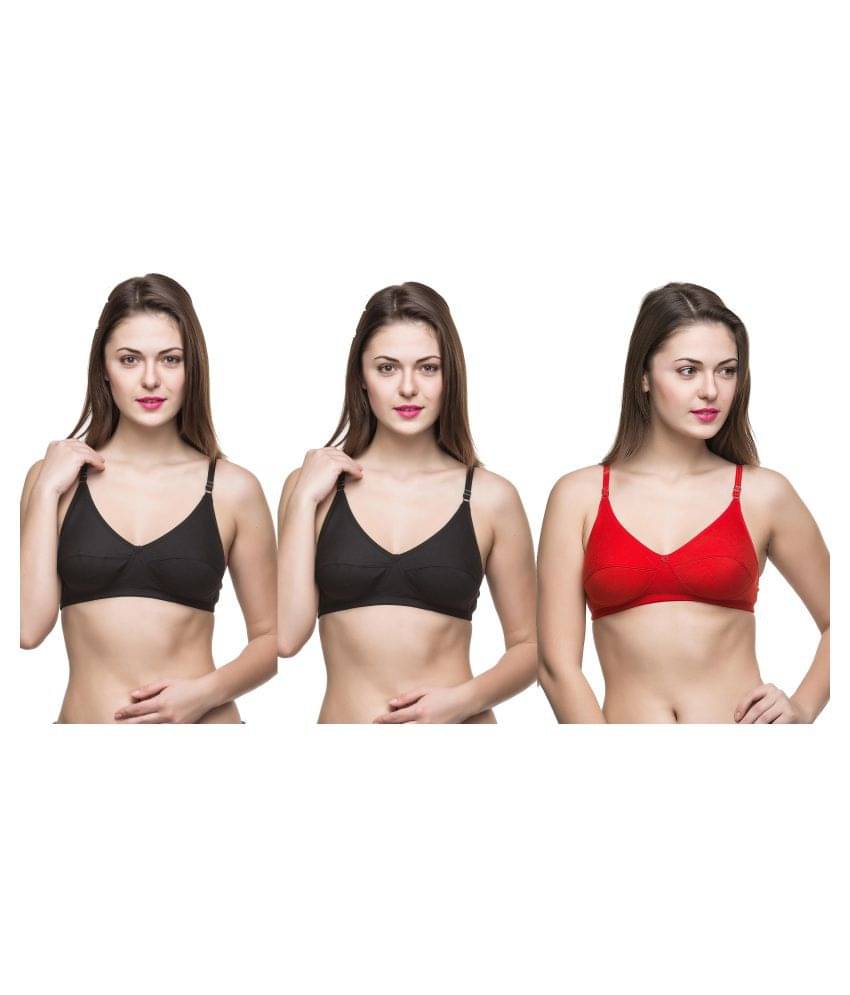     			DOCARE Cotton Lycra Everyday Bra - Multi Color