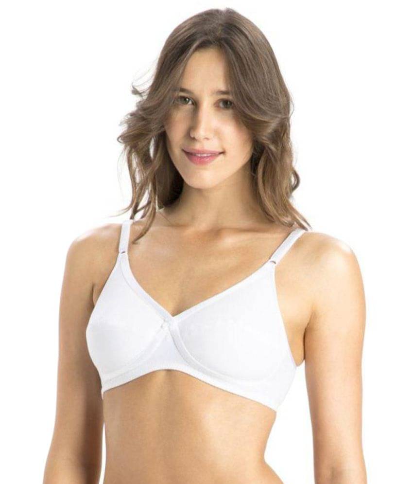     			Jockey Cotton Lycra Minimizer Bra - White
