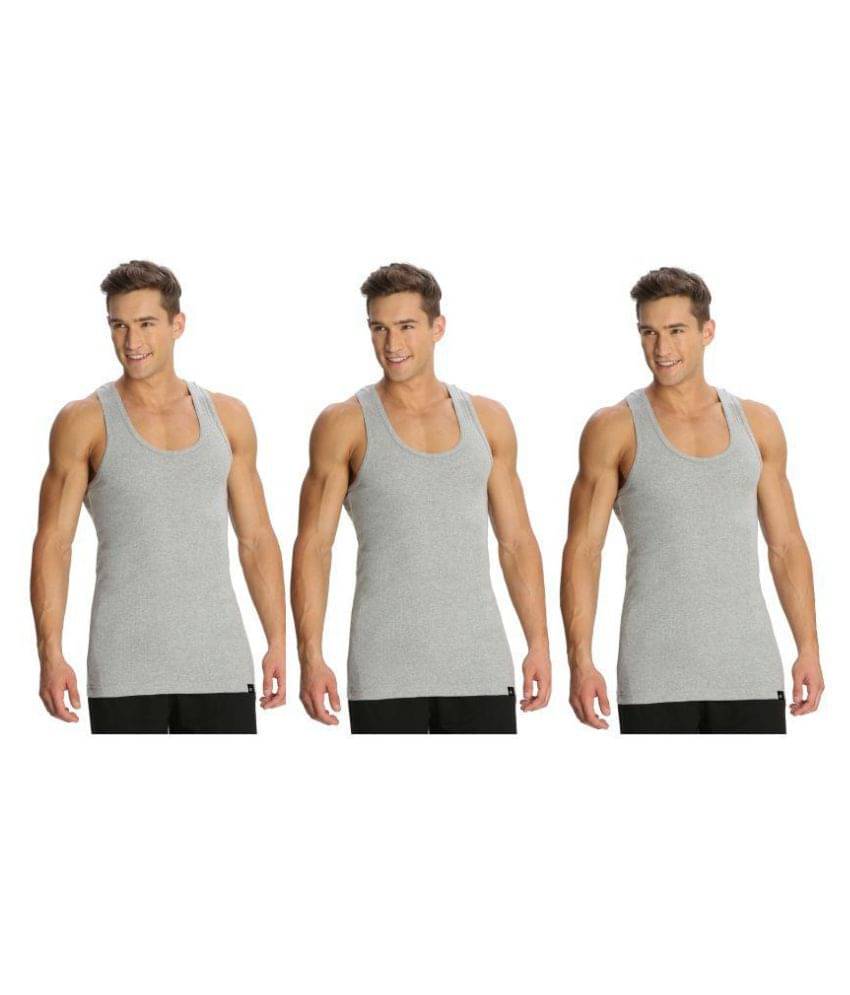 Jockey Grey Sleeveless Vests Pack of 3     			Jockey Grey Sleeveless Vests Pack of 3