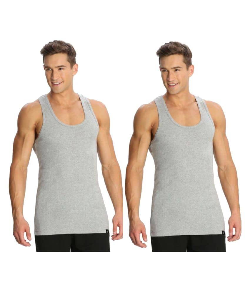 Jockey Grey Sleeveless Vests Pack of 2 - Nightwear & Loungewear | Buy online on ZillyBuy