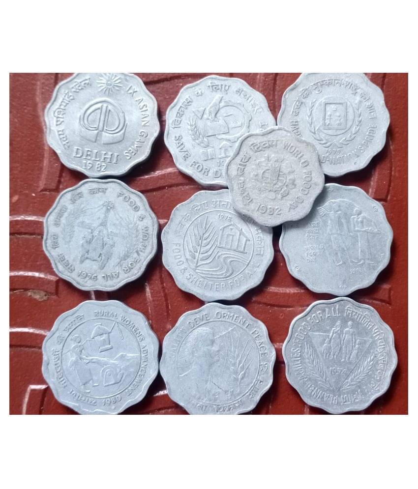     			10 Pieces ALL DIFFERENT YEAR SET - 10 P -  COMMEMORATIVE - CIRCULATED CONDITION - INDIA