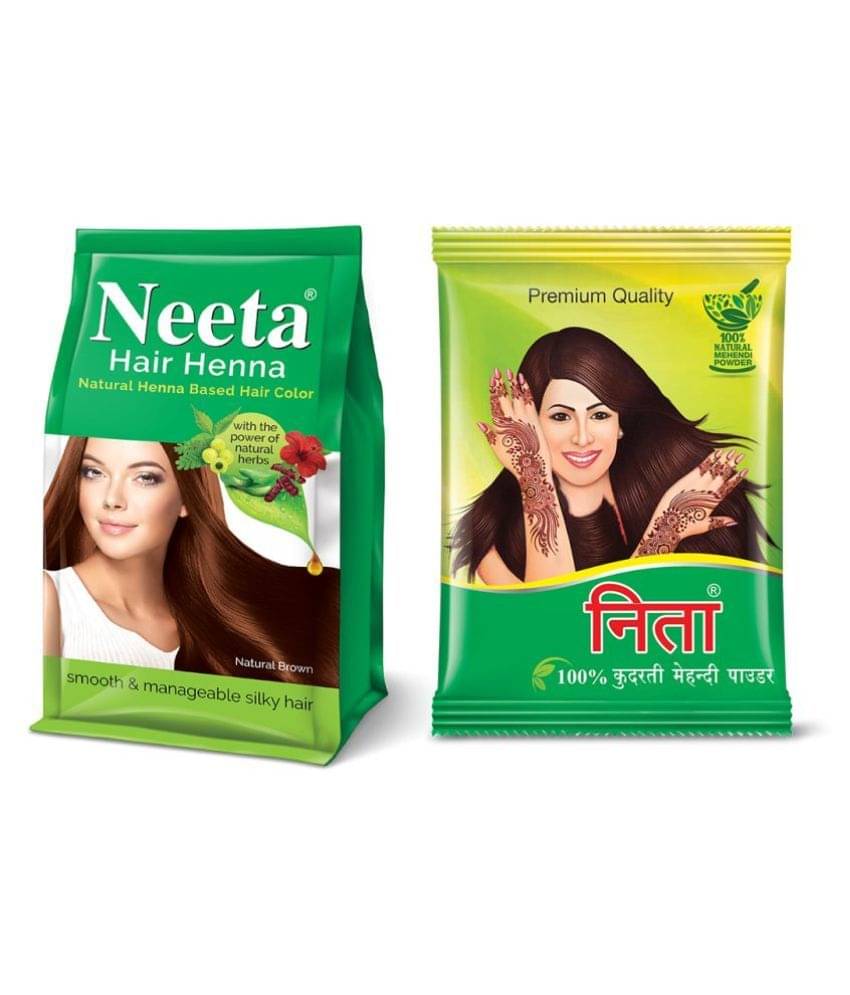     			Neeta Hair Henna for Hair Colour Natural Brown 125g and 100% Natural Mehendi Powder for Hair, Hand & Feet 500g