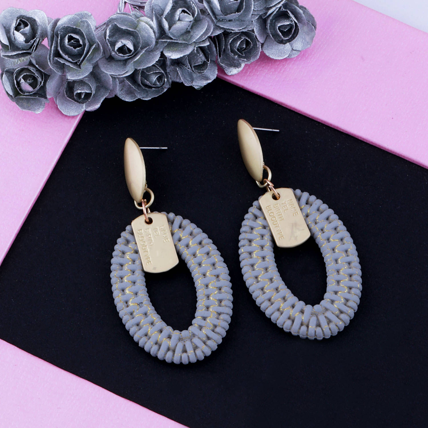    			Silver Shine Designer Partywear Unique  Earring For Girls and Women Jewellery