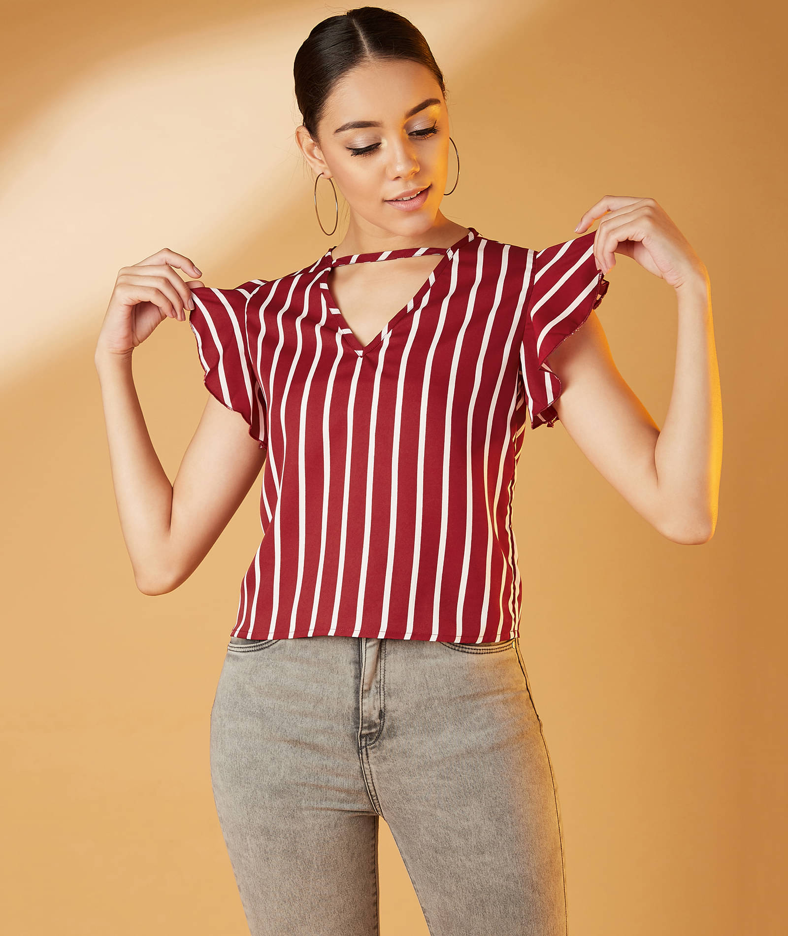    			Chimpaaanzee - Maroon Crepe Women's Regular Top ( Pack of 1 )