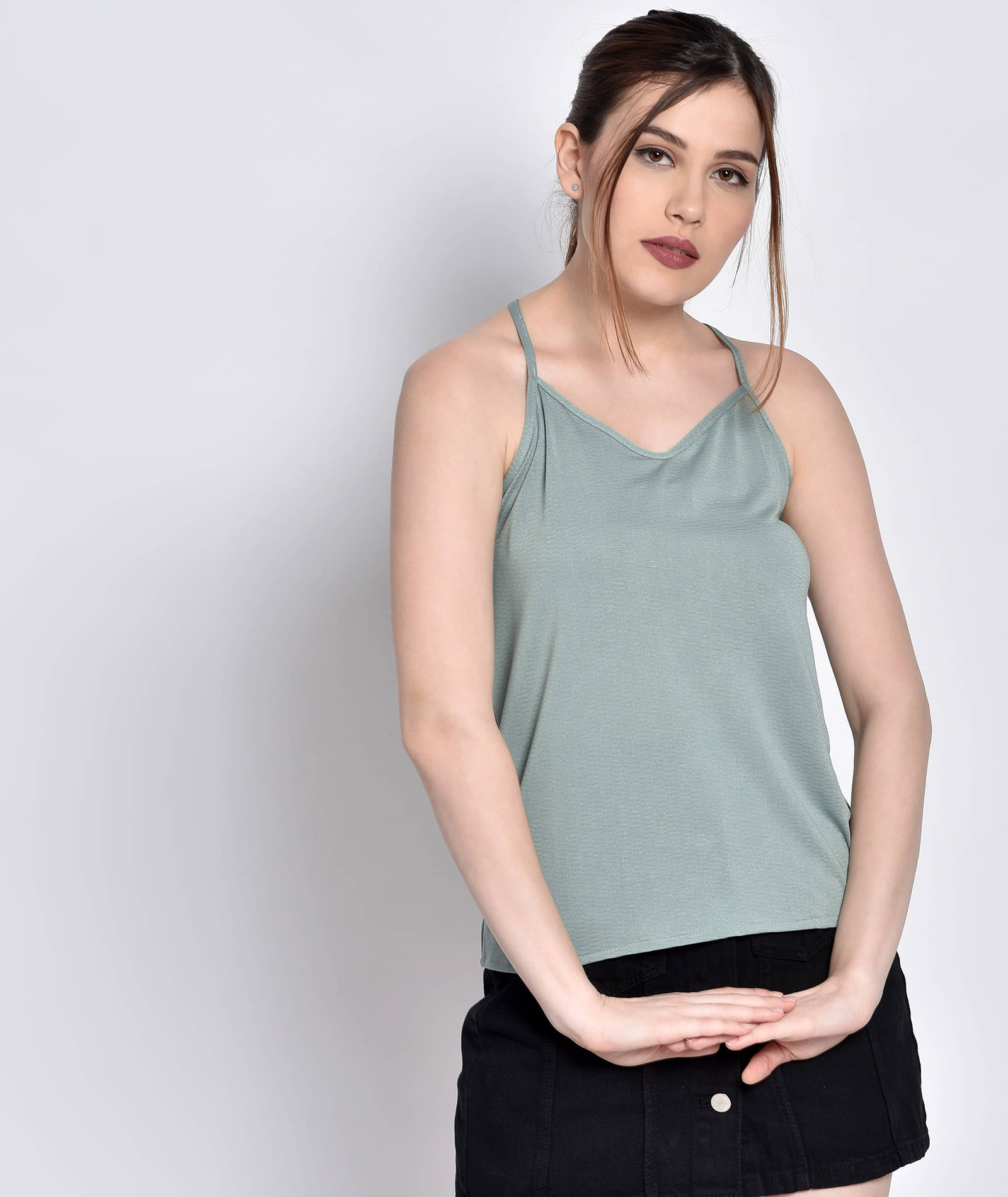     			Chimpaaanzee Women's Polyester Camisole Top ( Green )