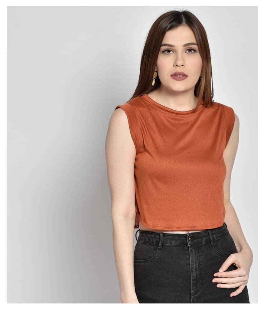     			Chimpaaanzee Women's Viscose Regular Top ( Orange )