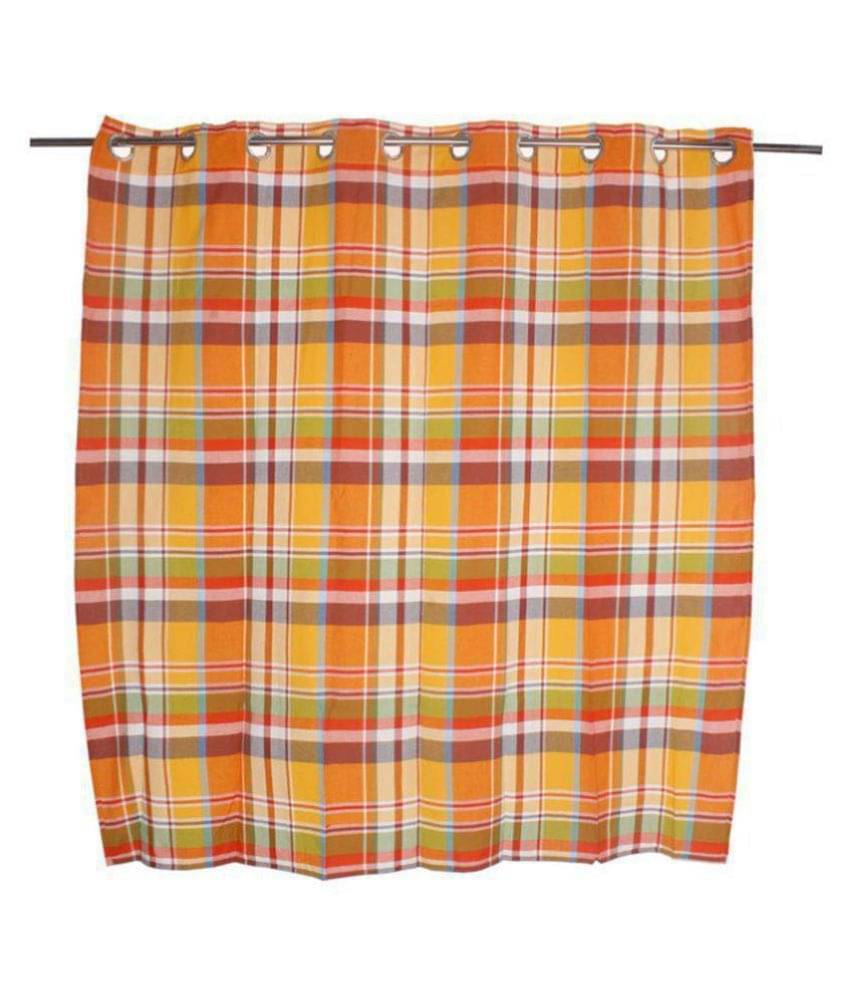 Tidy Small Checks Transparent Eyelet Curtain 5 ft ( Pack of 1 ) - Multi Color Tidy Small Checks Transparent Eyelet Curtain 5 ft ( Pack of 1 ) - Multi Color