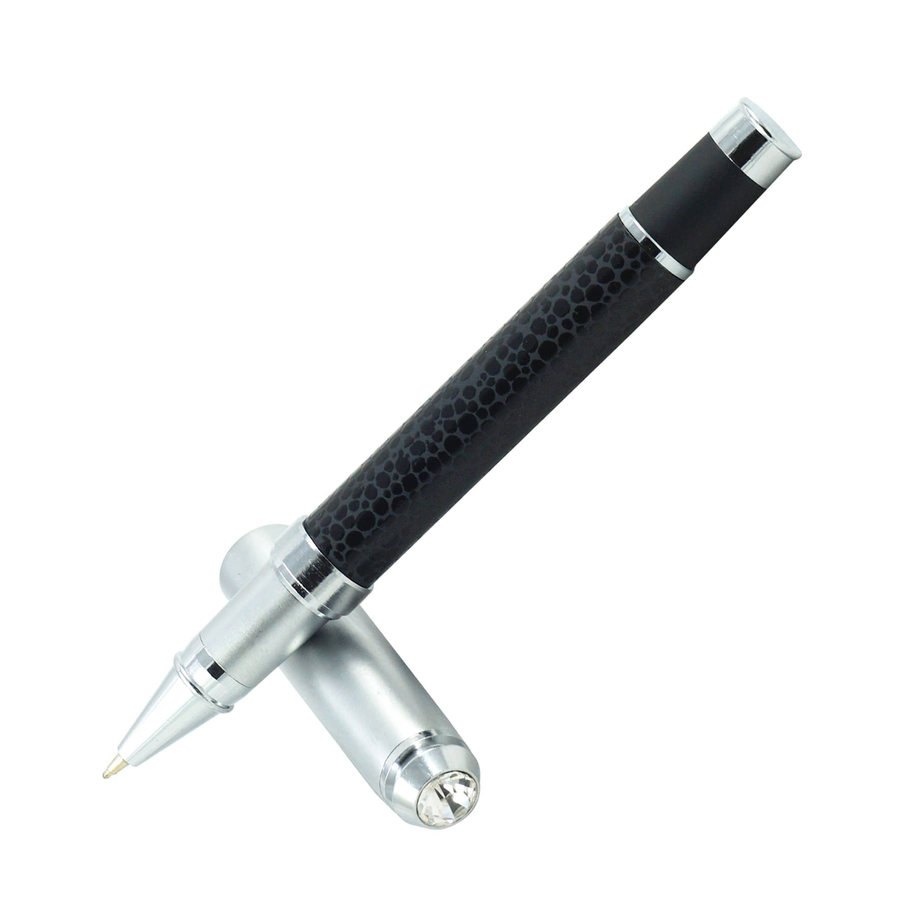 auteur Zen, Leather Finish, Stylish and Elegant With Diamond on Top, Exclusive Roller Ball Pen