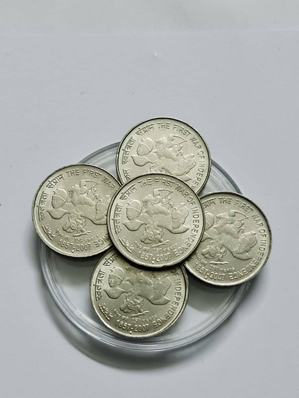     			5 Rs The First War Of Independence Steel Coin UNC