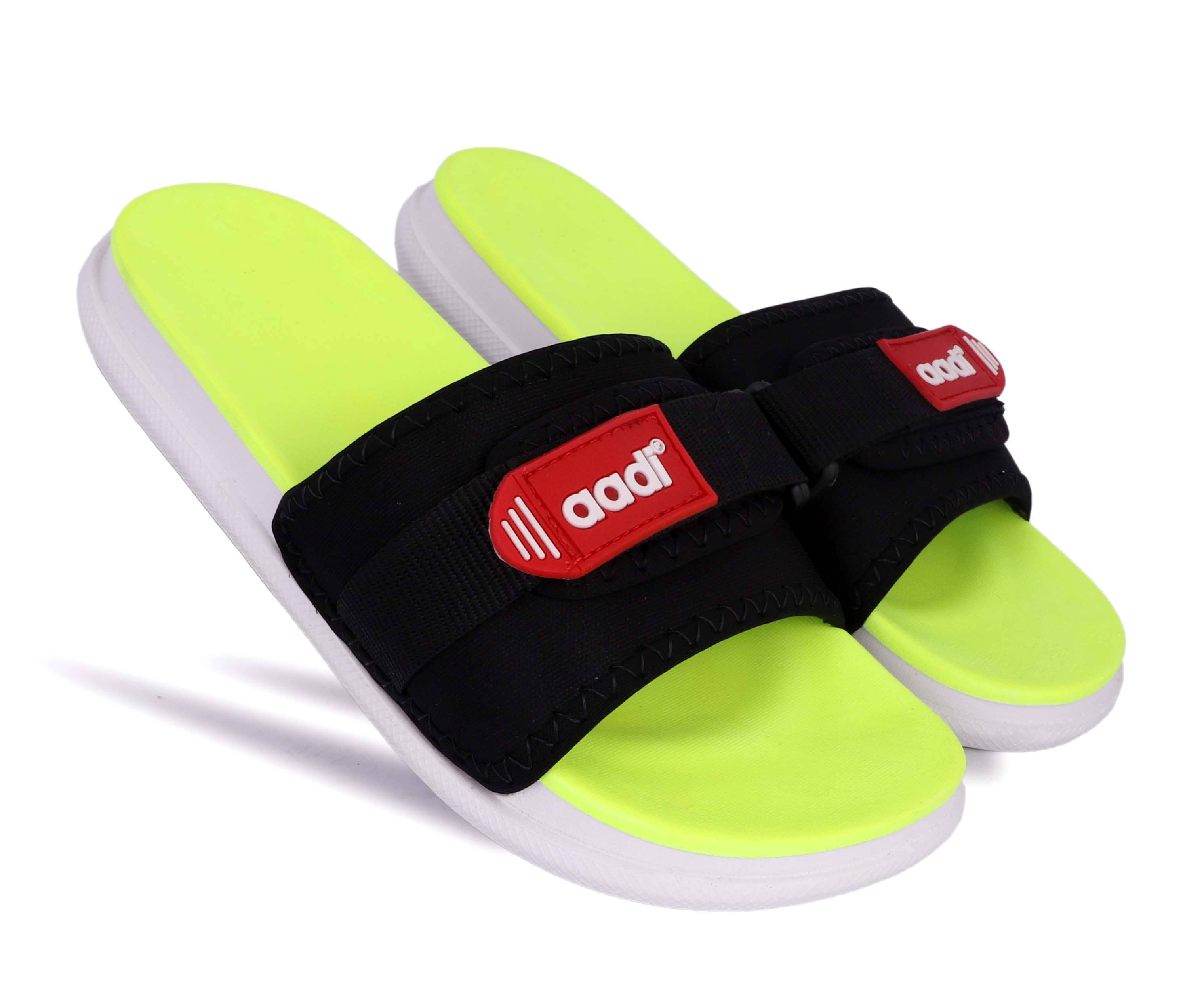 Aadi - Black PU Slide Flip flop