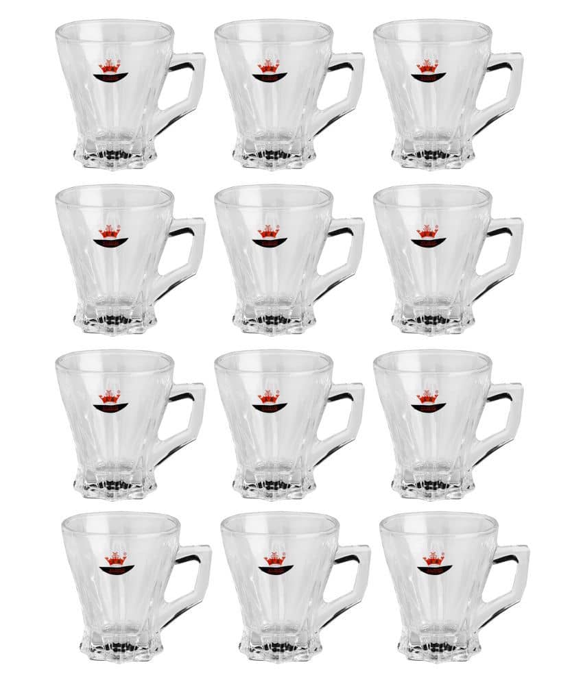 Somil Glass Tea Cup, Transparent, Pack Of 12, 100 ml