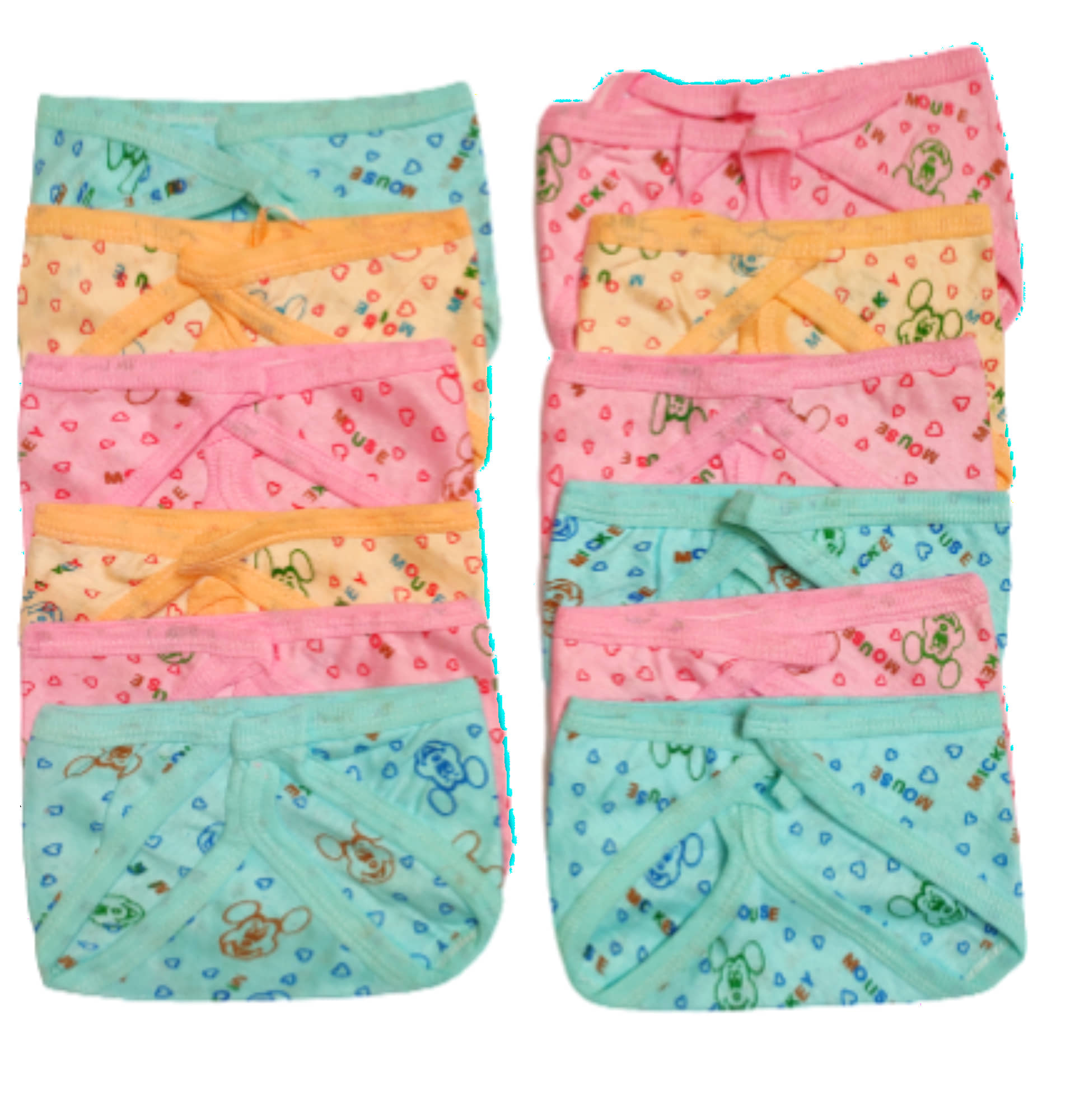 AURAPURO washable cotton reusable nappy / langot / diaper for baby / babies / kids pack of 12