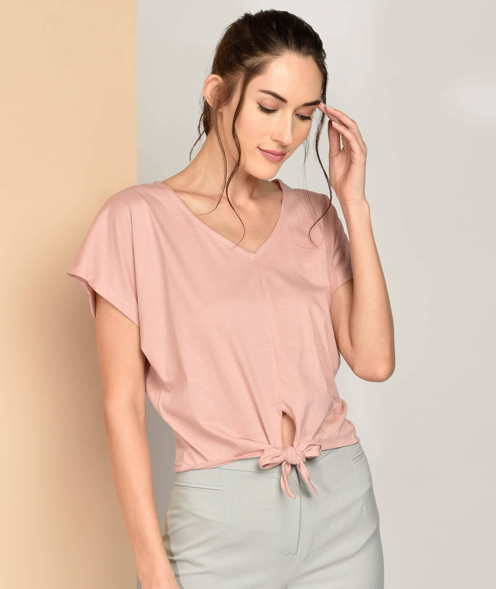 Chimpaaanzee Women's Cotton Knot Front Top ( Pink ) Chimpaaanzee Women's Cotton Knot Front Top ( Pink )