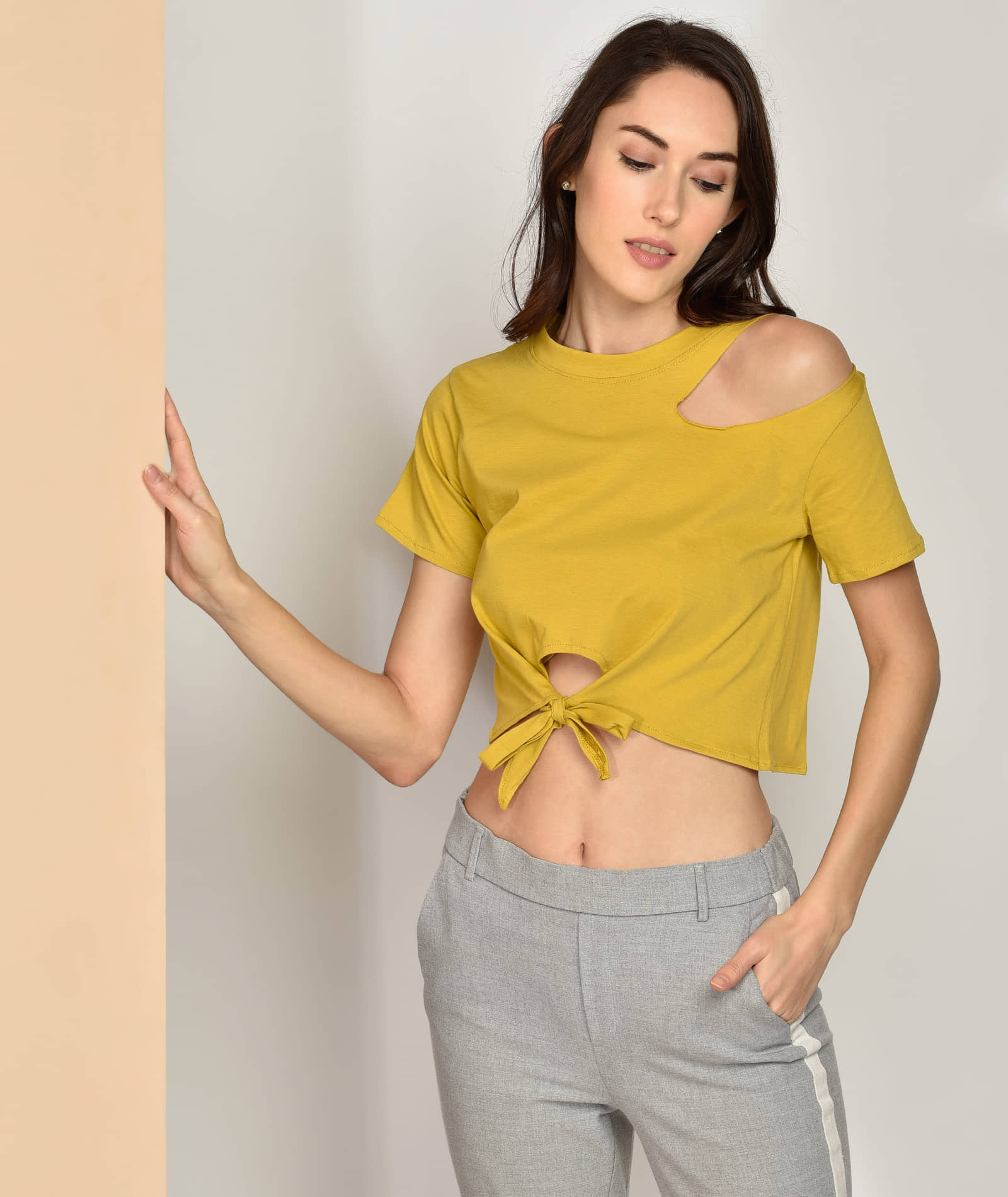 Chimpaaanzee Women's Cotton Crop Top ( Yellow )