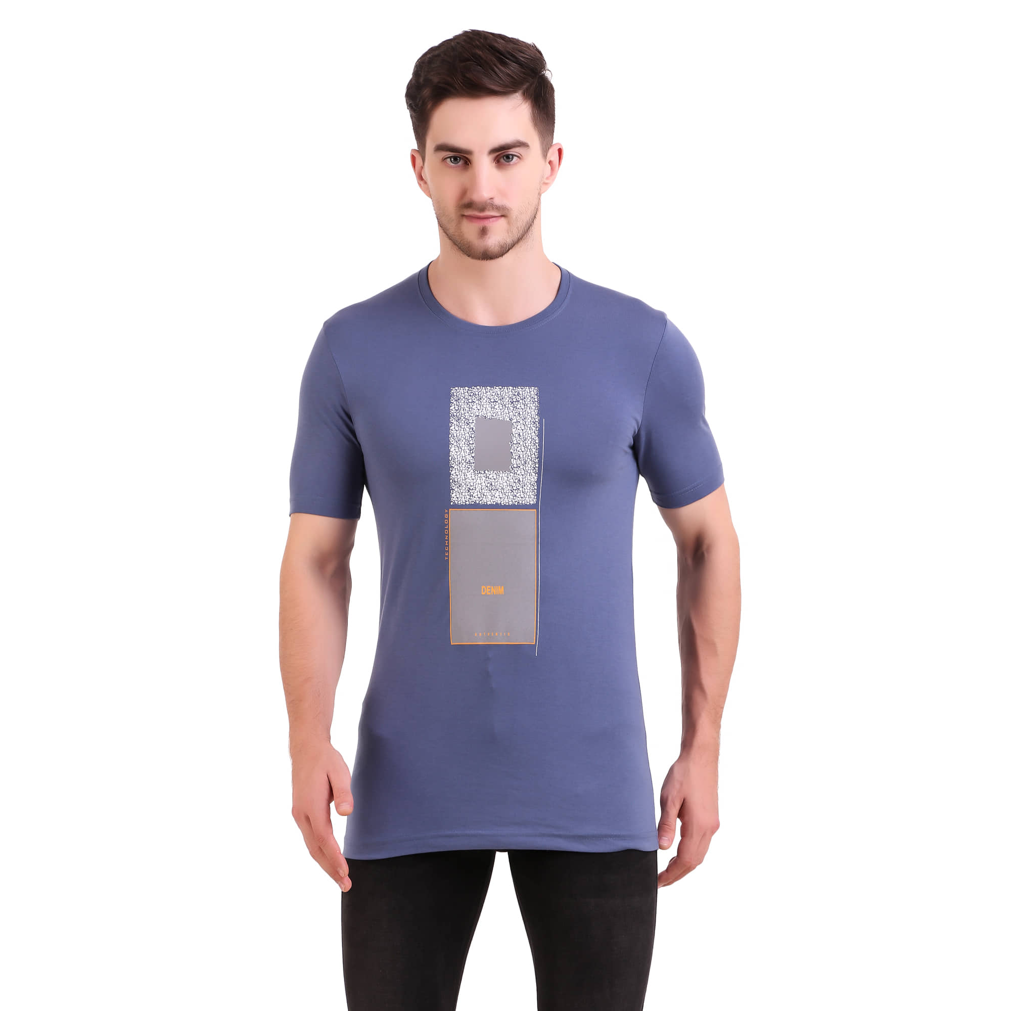 Bravezi Pack of 1 Cotton Blend Slim Fit Men's T-Shirt ( Grey )