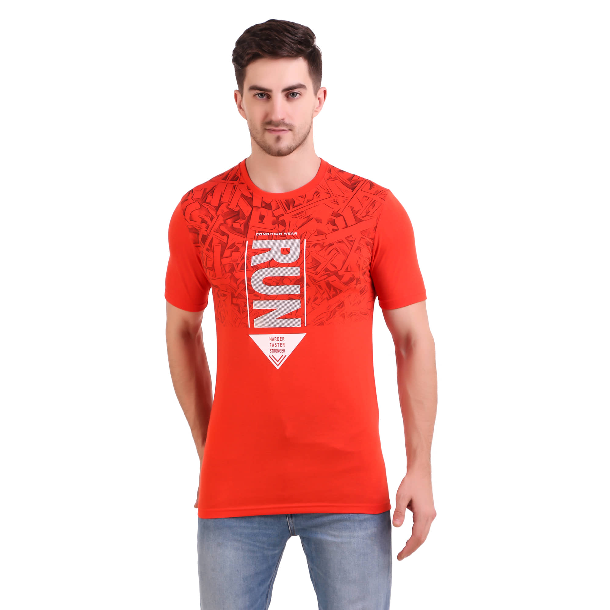 Bravezi Pack of 1 Cotton Blend Slim Fit Men's T-Shirt ( Red )