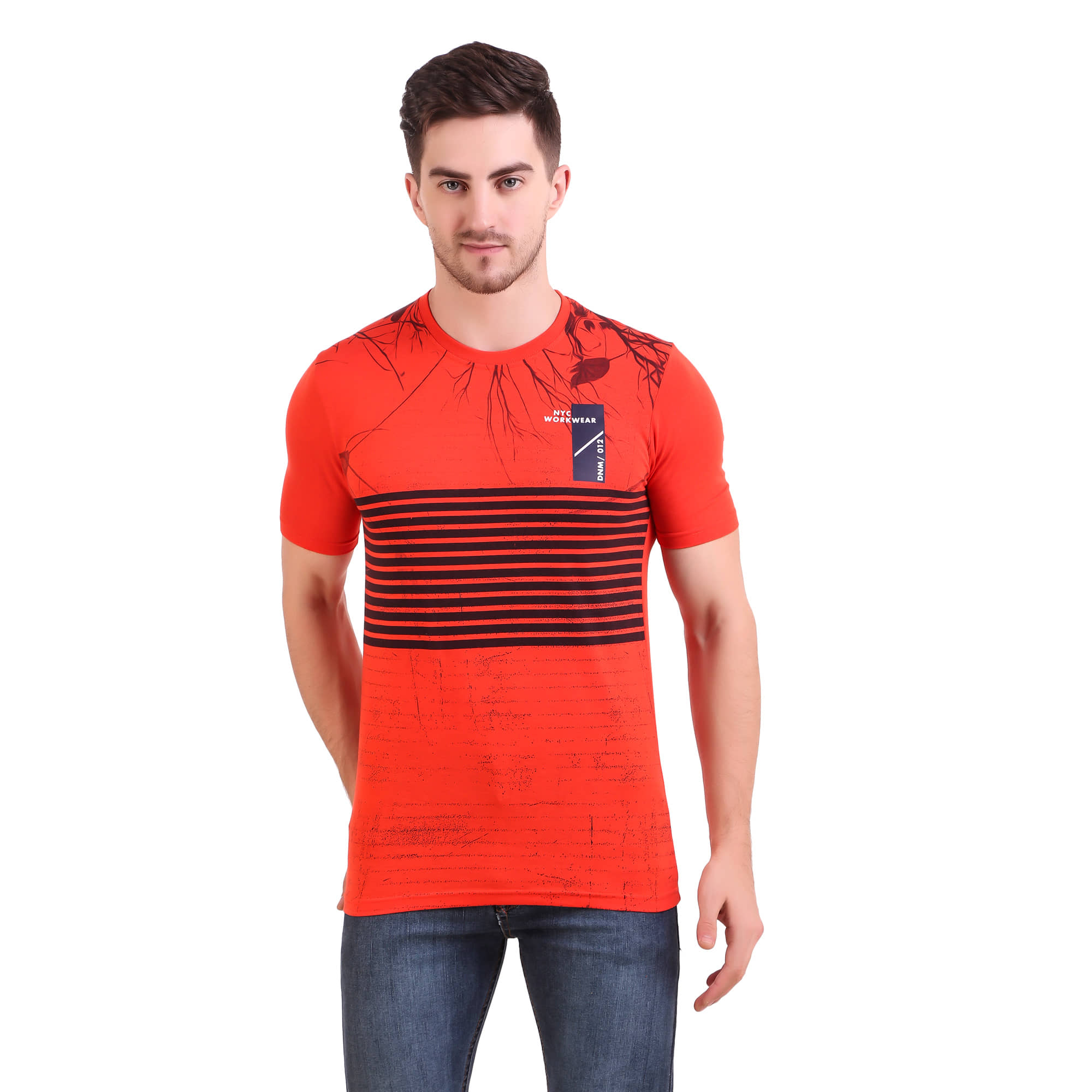 Bravezi Pack of 1 Cotton Blend Slim Fit Men's T-Shirt ( Red )