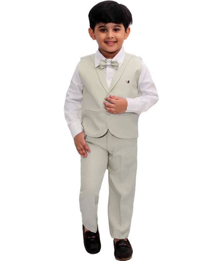 Fourfolds Pack of 1 Boys Cotton Blend Shirt & Pants Set ( Green )