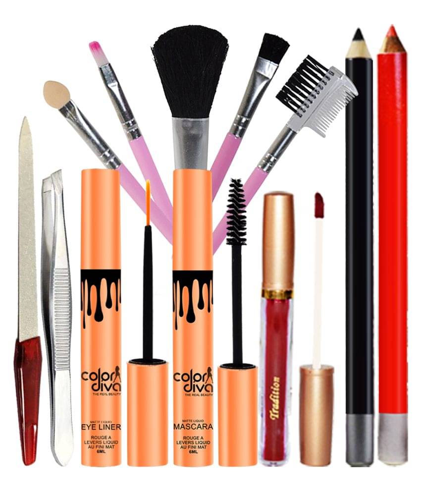     			Adbeni Eyeliner, Mascara, Sindoor With Makeup Brush, Pack of 12, (GC1369) Makeup Kit 58